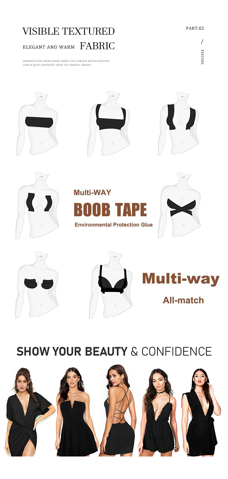 Wholesale Waterproof Push Up Boob Tape for Breast Lift Manufacturer and  Supplier