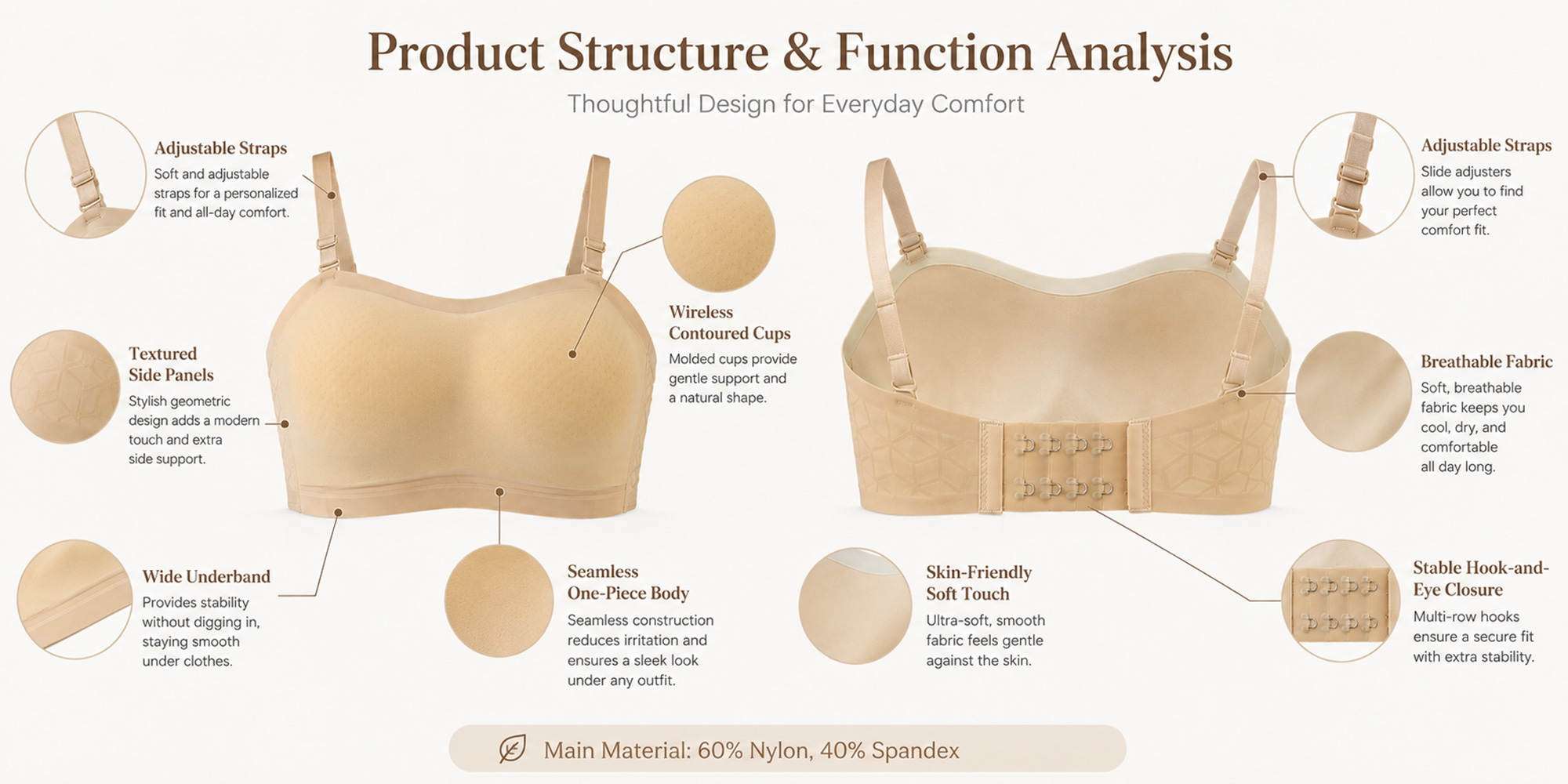 Non-Slip Tube Top Bandeau Bra