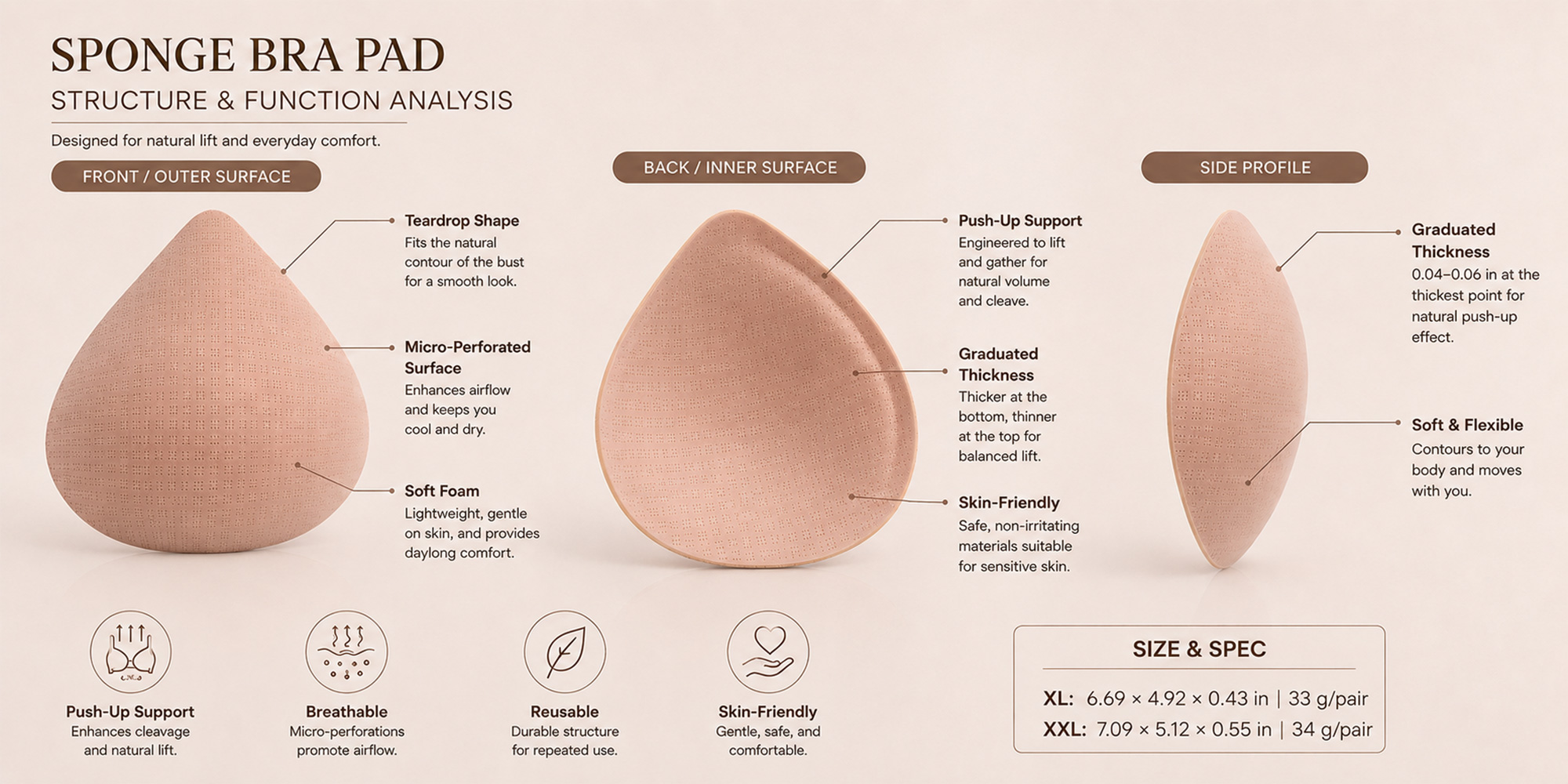 sponge bra pad